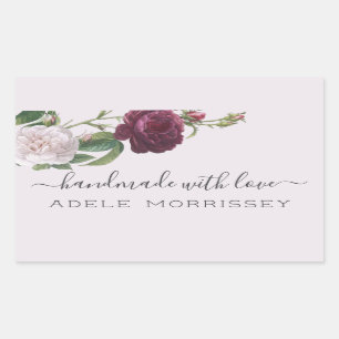Create Your Own Personalised Handmade Floral Rectangular Sticker