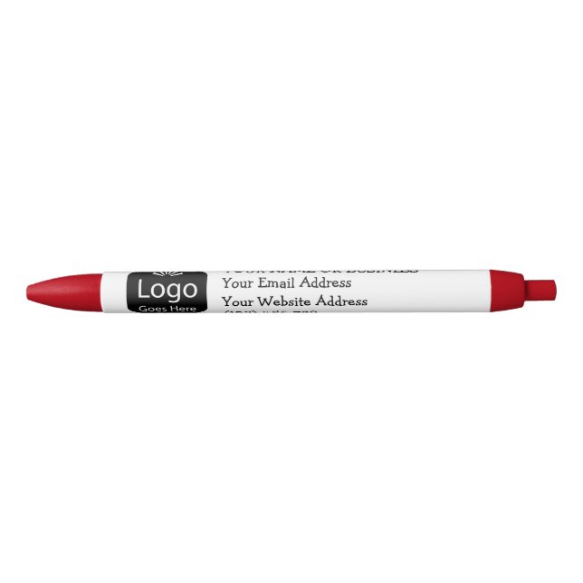 Create Your Own Personalised Logo Business Black Ink Pen (Front)
