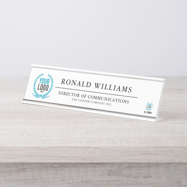 Create your Own Personalised Logo Desk Name Plate (Front)
