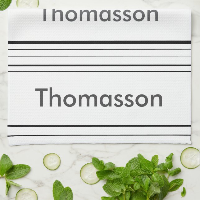 Create Your Own Personalised Minimalist Monogram Tea Towel (Folded)