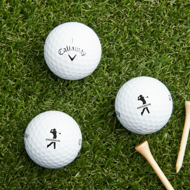 Create Your Own Personalised Modern Monogram Name  Golf Balls (Insitu Grass)