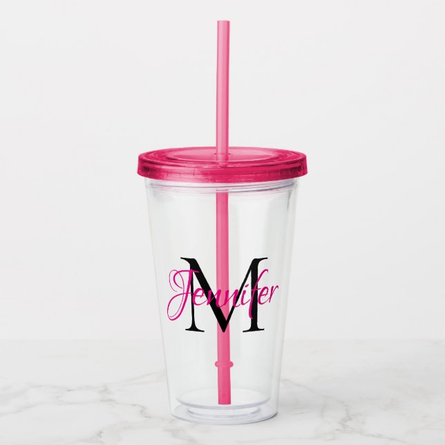 Create Your Own Personalised Monogram Acrylic Tumbler (Front)