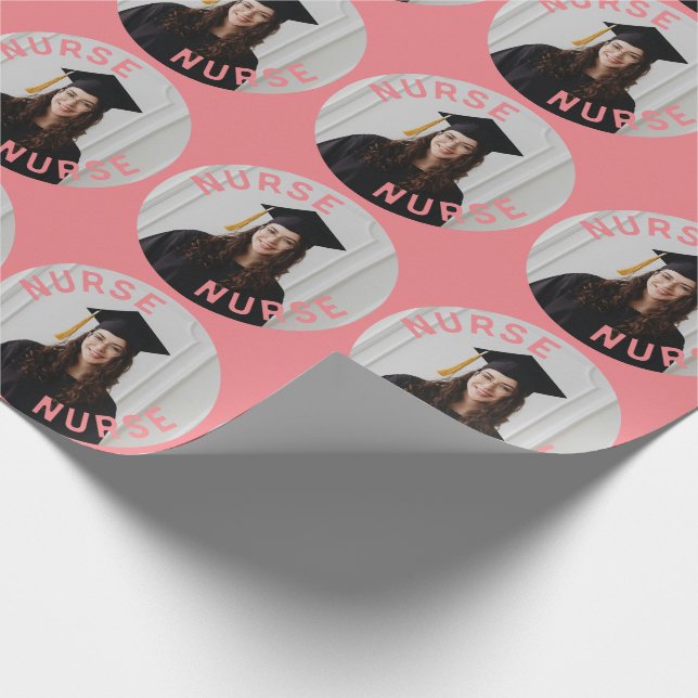 create your own personalised nurse graduate photo wrapping paper (Corner)
