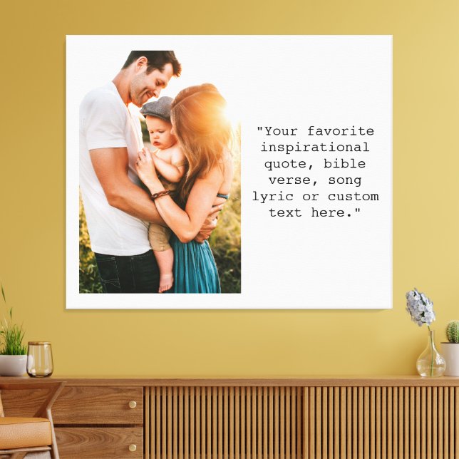 Create Your Own Personalised Photo and Quote Canvas Print (Insitu(LivingRoom))