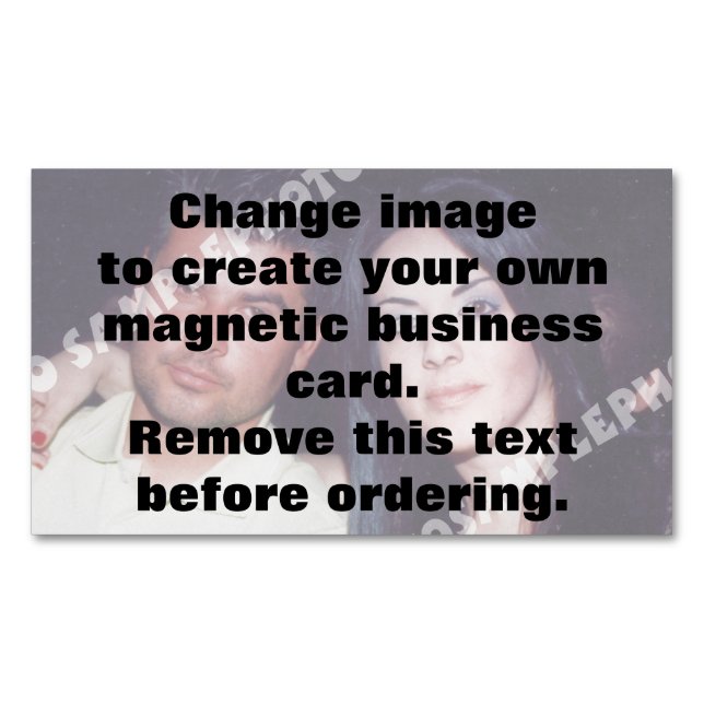 Create your own personalised photo magnetic 	Magnetic business card (Front)