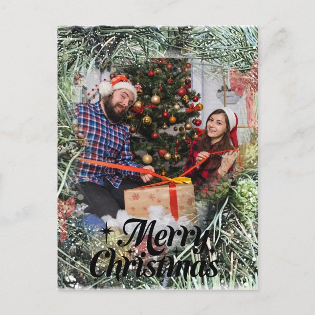 Create Your Own Personalised Photo Merry Christmas Postcard (Front)