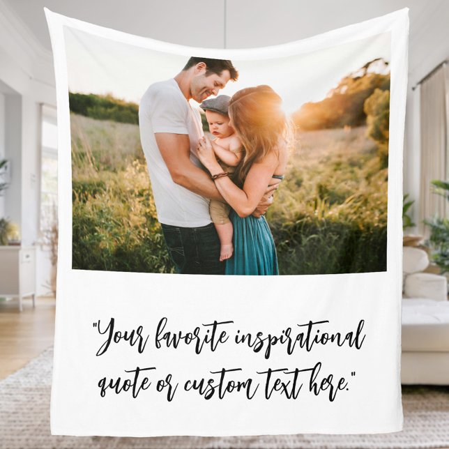 Create Your Own Personalised Photo Quote Fleece Blanket (Creator Uploaded)