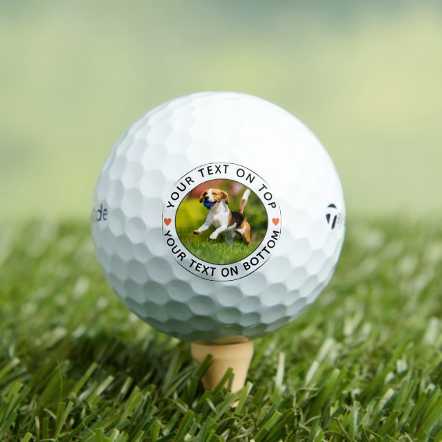 Create Your Own Personalised Photo Simple Text Golf Balls (Insitu Tee)