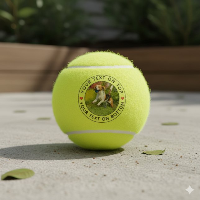 Create Your Own Personalised Photo Simple Text Tennis Balls (Creator Uploaded)
