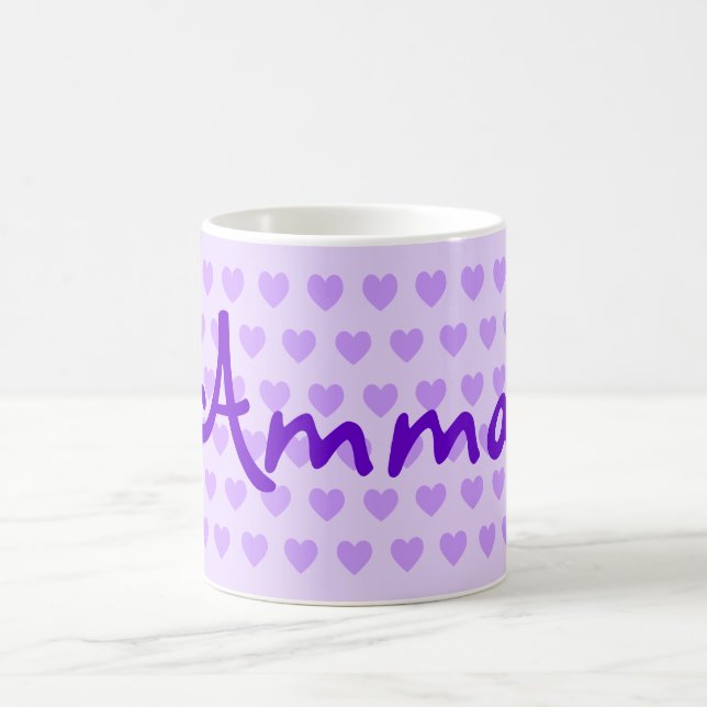 Create Your Own Personalised Purple Heart Pattern Coffee Mug (Center)
