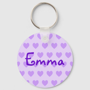 Create Your Own Personalised Purple Polka Hearts Key Ring