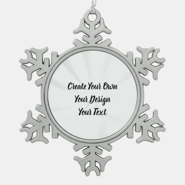 Create Your Own Personalised Snowflake Pewter Christmas Ornament (Front)