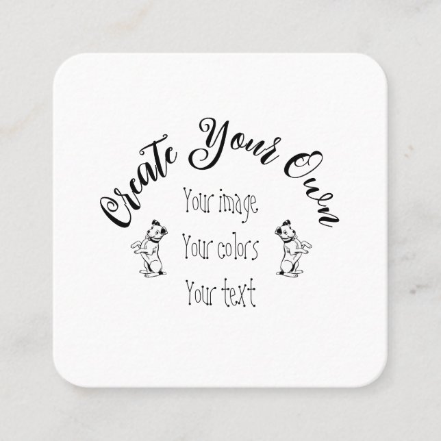 Create Your Own Personalised Square Business Card (Front)