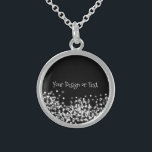 Create Your Own Personalised Sterling Silver Necklace<br><div class="desc">Glitter on black background Create your own custom arts, crafts and scrapbooking supplies including stickers, labels, ribbon and more! Use the existing image shown on this product or replace with one of your own. Add your own text and choose your favourite fonts and colours to customise this item exactly the...</div>