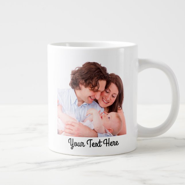 Create Your Own Personalised Text and Photo Large Coffee Mug (Right)