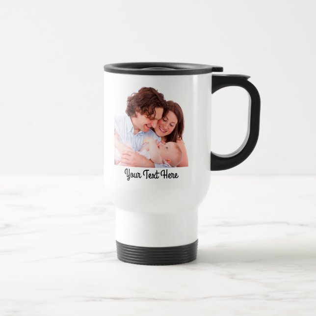 Create Your Own Personalised Text and Photo Travel Mug (Right)