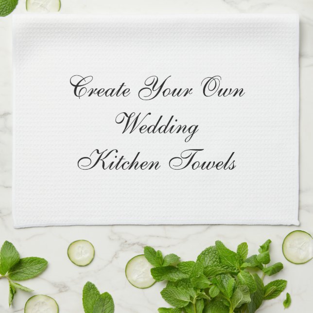 Create Your Own Personalised Wedding Kitchen Towel (Folded)