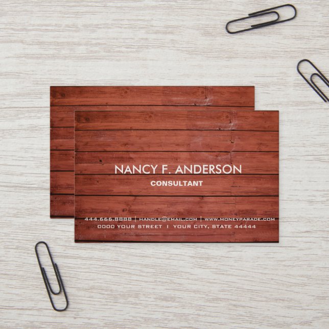 Create Your Own Personalised Wood Construction Business Card (Front/Back In Situ)