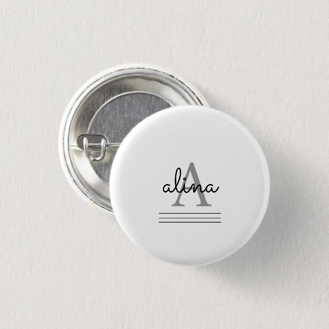 Create Your Own Personalize Monogram 3 Cm Round Badge (Front & Back)