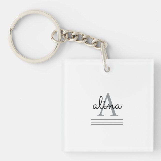 Create Your Own Personalize Monogram Key Ring (Front)