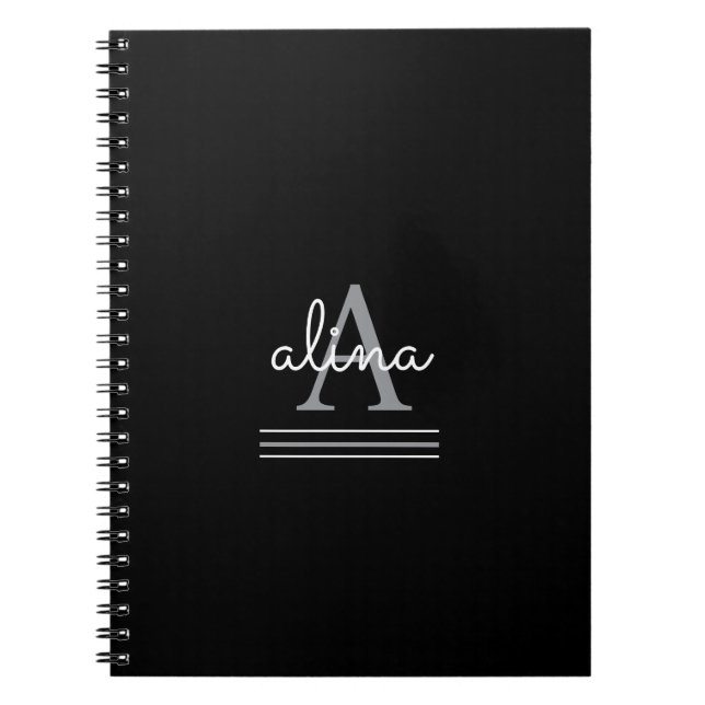 Create Your Own Personalize Monogram Spiral Photo  Notebook (Front)