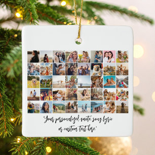 Create Your Own Personalized 40 Photo Collage Ceramic Ornament