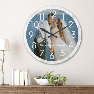 Create Your Own Personalized Name Couple Photo    Large Clock