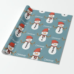 Create Your Own Personalized Snowman Wrapping Paper