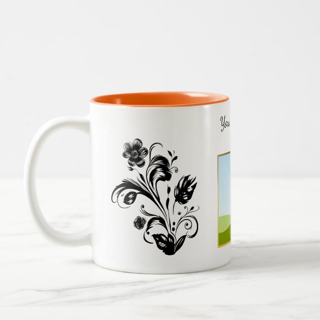 Create Your Own personalized Template Text  Two-Tone Coffee Mug (Left)