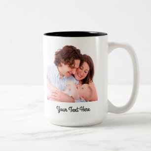 Create Your Own Personalized Text and Photo Two-Tone Coffee Mug