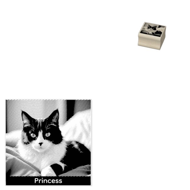 Create Your Own Pet Cat Photo Personalised Rubber Stamp (Stamped)