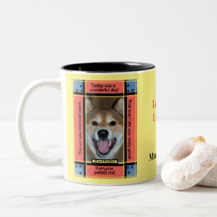 Create Your Own Pet Dog Cat Photo Funny Yellow Two-Tone Coffee Mug