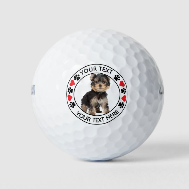 Create Your Own Pet Dog Cat Photo Golf Balls (Front)
