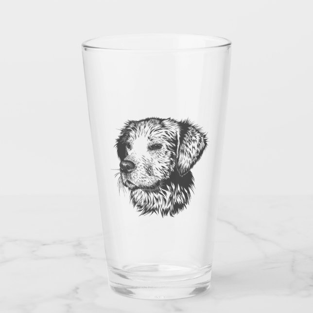 Create Your Own Pet Dog Customized Glass (Front)