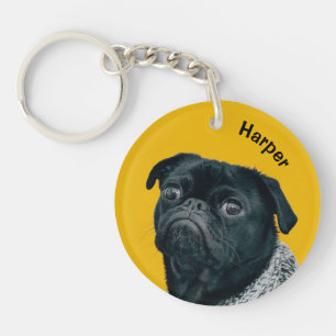 Create Your Own Pet Dog Name Tag Pug Key Ring