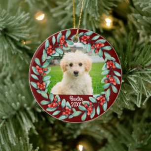 Create Your Own Pet Dog Photo Christmas Ceramic Tree Decoration