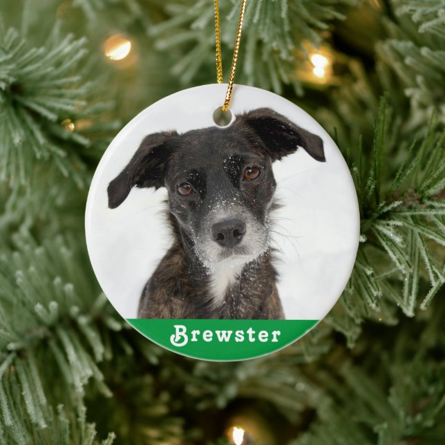 Create Your Own Pet Dog Photo Christmas Ornament (Tree)
