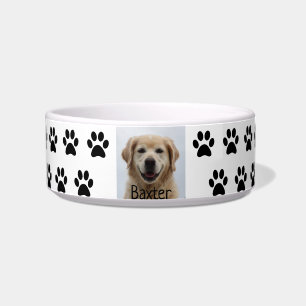 Create Your Own Pet Dog Photo  Paw Print Bowl