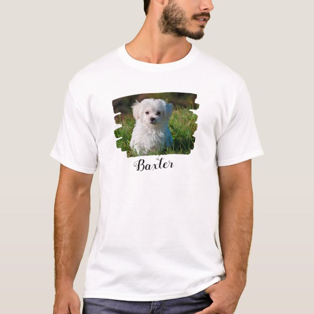 Create Your Own Pet Dog Photo  T-Shirt (Front)