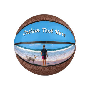 Create Your Own Pet Photo Basketball Custom Text