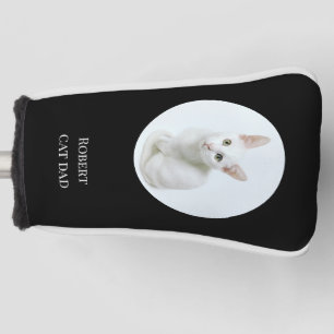 Create Your Own Pet Photo Cat Dad Black Golf Head Cover