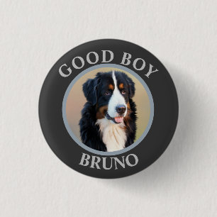 Create Your Own Pet Portrait Photo Modern Gray 3 Cm Round Badge
