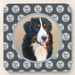 Create Your Own Pet Portrait Photo Modern Gray Coaster