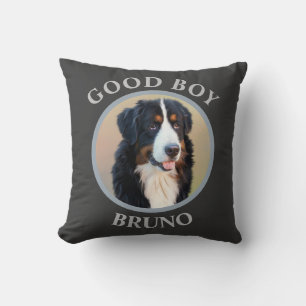 Create Your Own Pet Portrait Photo Modern Gray Cushion