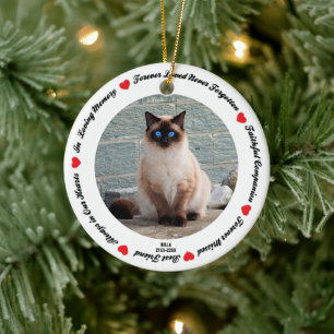 Create Your Own Pet Siamese Cat Memorial Ceramic Tree Decoration