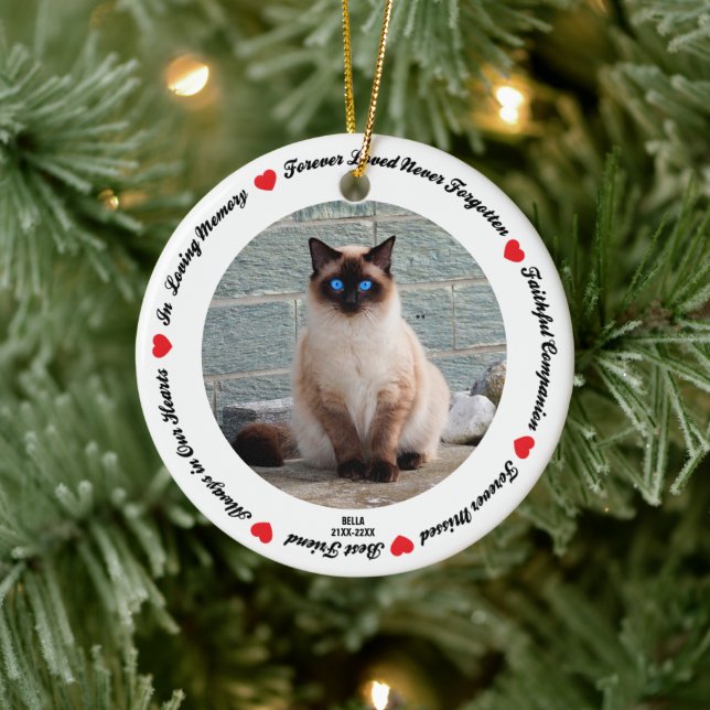 Create Your Own Pet Siamese Cat Memorial  Ceramic Tree Decoration (Tree)