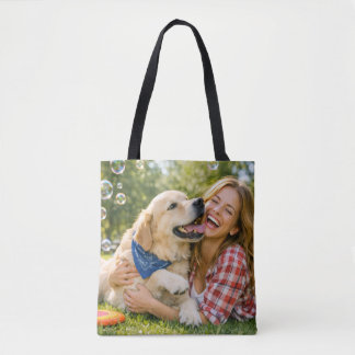 Create Your Own Pet Tote Bag – Add 2 Custom Photos