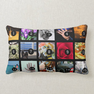 Create Your Own Photo album with 15 images Lumbar Cushion