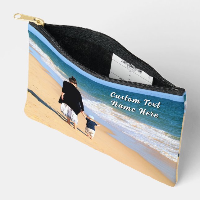 Create Your Own Photo and Custom Text Personalised Accessory Pouch (Open)