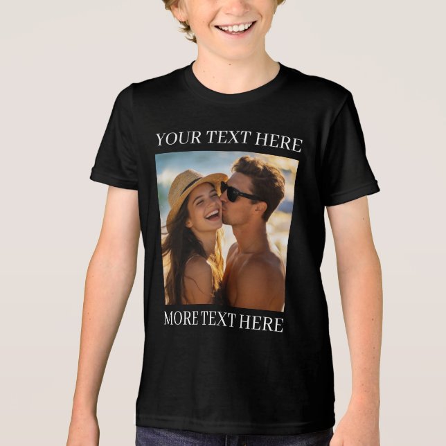 Create Your Own Photo and Text Tri-Blend Shirt (Front)